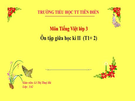 Bài giảng Tiếng Việt Lớp 3 - Tuần 28: Ôn tập giữa học kì 2 (Tiết 1+2) - Lê Thị Thúy Hà