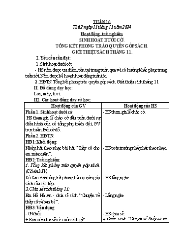 Kế hoạch bài dạy Lớp 1 - Tuần 10 - Năm học 2024-2025 - Đoàn Thị Nhung