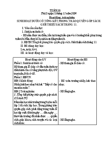 Kế hoạch bài dạy Lớp 1 - Tuần 10 - Năm học 2024-2025 - Phan Thị Tứ