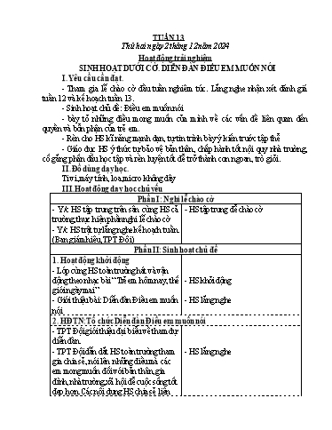 Kế hoạch bài dạy Lớp 1 - Tuần 13 - Năm học 2024-2025 - Đoàn Thị Nhung