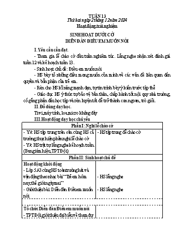 Kế hoạch bài dạy Lớp 1 - Tuần 13 - Năm học 2024-2025 - Phan Thị Tứ