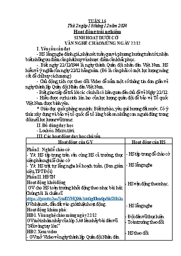 Kế hoạch bài dạy Lớp 1 - Tuần 15 - Năm học 2024-2025 - Lê Thị Hồng Thắm