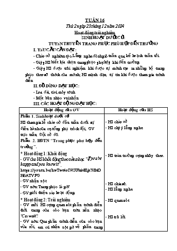 Kế hoạch bài dạy Lớp 1 - Tuần 16 - Năm học 2024-2025 - Phan Thị Tứ