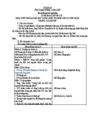 Kế hoạch bài dạy Lớp 1 - Tuần 18 - Năm học 2024-2025 - Lê Thị Hồng Thắm