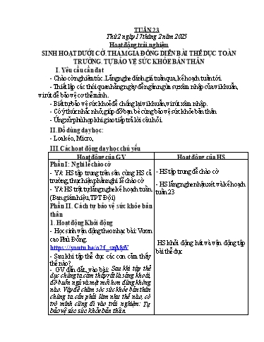 Kế hoạch bài dạy Lớp 1 - Tuần 23 - Năm học 2024-2025 - Đoàn Thị Nhung