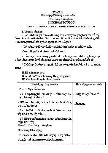 Kế hoạch bài dạy Lớp 1 - Tuần 24 - Năm học 2024-2025 - Phan Thị Tứ