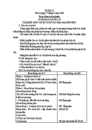 Kế hoạch bài dạy Lớp 1 - Tuần 27 - Năm học 2024-2025 - Đoàn Thị Nhung