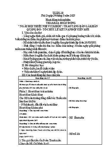 Kế hoạch bài dạy Lớp 1 - Tuần 28 - Năm học 2024-2025 - Phan Thị Tứ