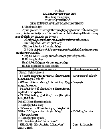 Kế hoạch bài dạy Lớp 1 - Tuần 4 - Năm học 2024-2025 - Đoàn Thị Nhung