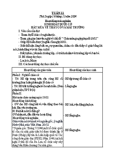 Kế hoạch bài dạy Lớp 2 - Tuần 11 - Năm học 2024-2025 - Phạm Thị Thu Hiền