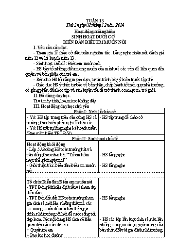 Kế hoạch bài dạy Lớp 2 - Tuần 13 - Năm học 2024-2025 - Hồ Thị Hoài