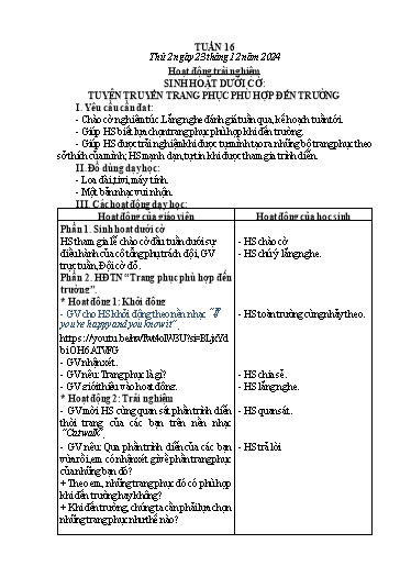 Kế hoạch bài dạy Lớp 2 - Tuần 16 - Năm học 2024-2025 - Hồ Thị Hoài