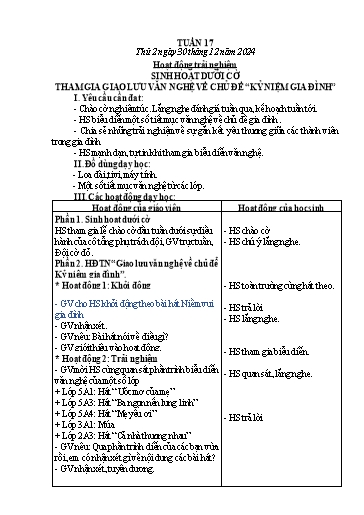 Kế hoạch bài dạy Lớp 2 - Tuần 17 - Năm học 2024-2025 - Hồ Thị Hoài