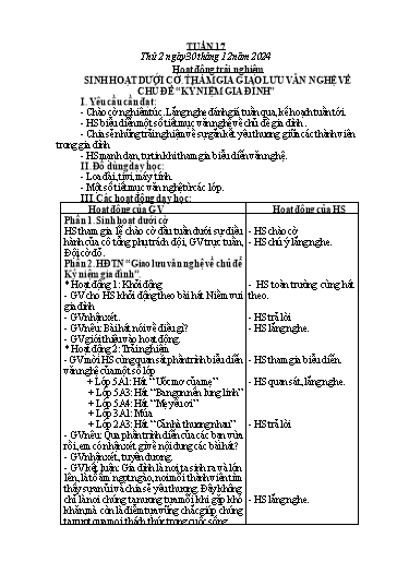 Kế hoạch bài dạy Lớp 2 - Tuần 17 - Năm học 2024-2025 - Nguyễn Thị Lan