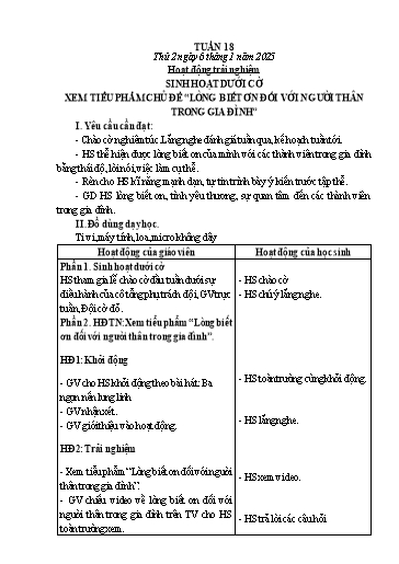 Kế hoạch bài dạy Lớp 2 - Tuần 18 - Năm học 2024-2025 - Hồ Thị Hoài