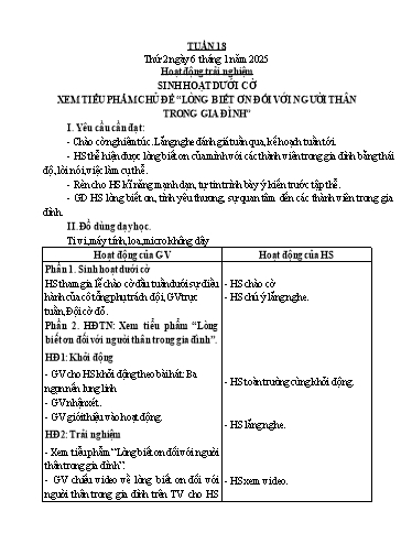 Kế hoạch bài dạy Lớp 2 - Tuần 18 - Năm học 2024-2025 - Phạm Thị Thu Hiền