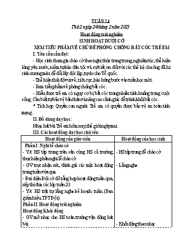 Kế hoạch bài dạy Lớp 2 - Tuần 24 - Năm học 2024-2025 - Phạm Thị Thu Hiền