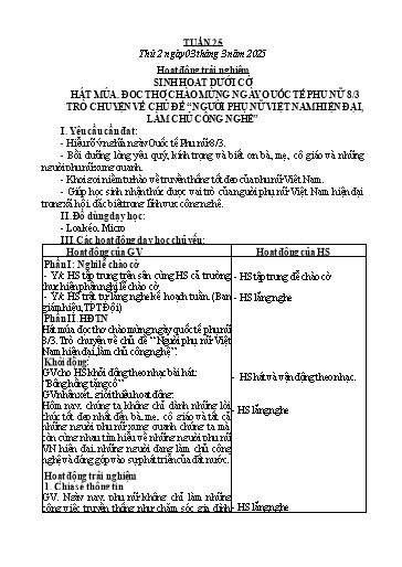 Kế hoạch bài dạy Lớp 2 - Tuần 25 - Năm học 2024-2025 - Phạm Thị Thu Hiền