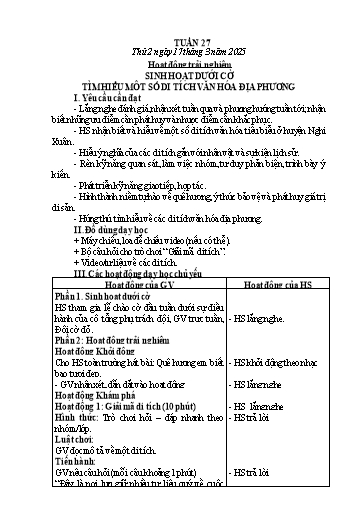 Kế hoạch bài dạy Lớp 2 - Tuần 27 - Năm học 2024-2025 - Nguyễn Thị Lan