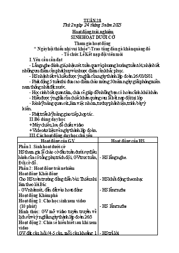 Kế hoạch bài dạy Lớp 2 - Tuần 28 - Năm học 2024-2025 - Phạm Thị Thu Hiền