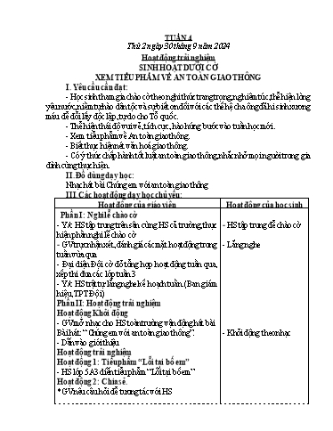 Kế hoạch bài dạy Lớp 2 - Tuần 4 - Năm học 2024-2025 - Hồ Thị Hoài
