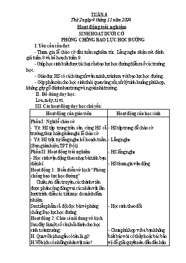 Kế hoạch bài dạy Lớp 2 - Tuần 9 - Năm học 2024-2025 - Nguyễn Thị Lan