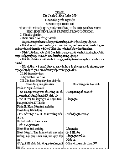 Kế hoạch bài dạy Lớp 3 - Tuần 1 - Năm học 2024-2025 - Lê Thị Thúy Hà