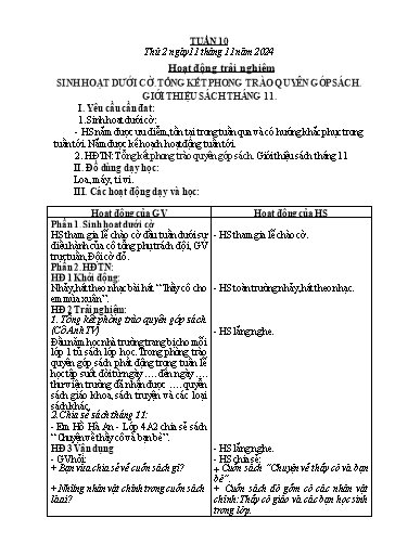 Kế hoạch bài dạy Lớp 3 - Tuần 10 - Năm học 2024-2025 - Hồ Thị Thủy
