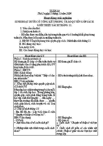 Kế hoạch bài dạy Lớp 3 - Tuần 10 - Năm học 2024-2025 - Lê Thị Thúy Hà