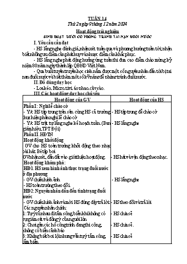 Kế hoạch bài dạy Lớp 3 - Tuần 14 - Năm học 2024-2025 - Hồ Thị Thủy