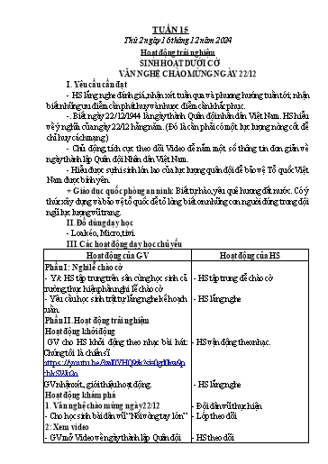 Kế hoạch bài dạy Lớp 3 - Tuần 15 - Năm học 2024-2025 - Võ Thị Huyền Thu