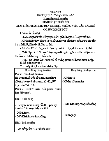 Kế hoạch bài dạy Lớp 3 - Tuần 19 - Năm học 2024-2025 - Hồ Thị Thủy