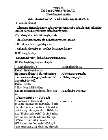 Kế hoạch bài dạy Lớp 3 - Tuần 20 - Năm học 2024-2025 - Hồ Thị Thủy