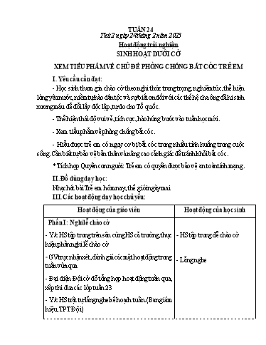 Kế hoạch bài dạy Lớp 3 - Tuần 24 - Năm học 2024-2025 - Lê Thị Thúy Hà