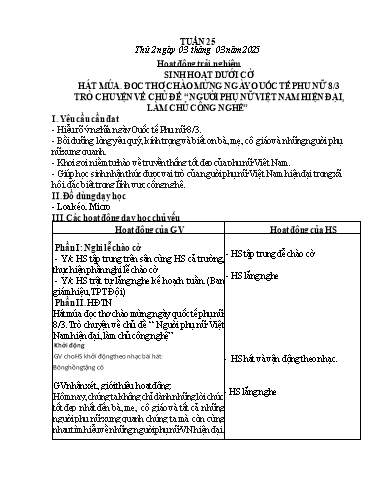 Kế hoạch bài dạy Lớp 3 - Tuần 25 - Năm học 2024-2025 - Lê Thị Thúy Hà