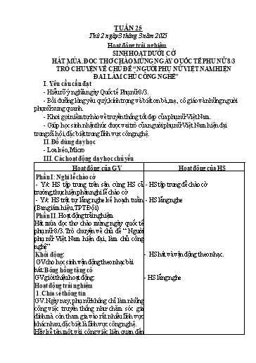 Kế hoạch bài dạy Lớp 3 - Tuần 25 - Năm học 2024-2025 - Võ Thị Huyền Thu
