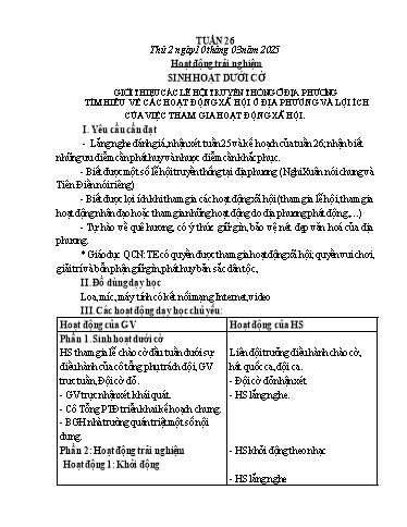 Kế hoạch bài dạy Lớp 3 - Tuần 26 - Năm học 2024-2025 - Lê Thị Thúy Hà