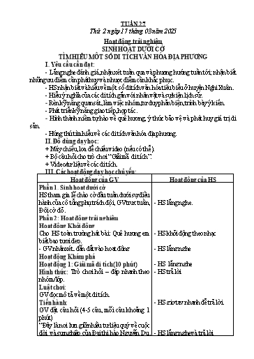 Kế hoạch bài dạy Lớp 3 - Tuần 27 - Năm học 2024-2025 - Hồ Thị Thủy