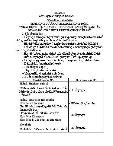 Kế hoạch bài dạy Lớp 3 - Tuần 28 - Năm học 2024-2025 - Hồ Thị Thủy