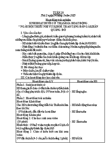 Kế hoạch bài dạy Lớp 3 - Tuần 28 - Năm học 2024-2025 - Lê Thị Thúy Hà