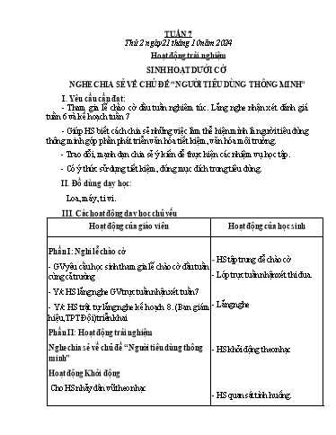 Kế hoạch bài dạy Lớp 3 - Tuần 7 - Năm học 2024-2025 - Lê Thị Thúy Hà