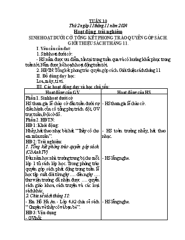 Kế hoạch bài dạy Lớp 4 - Tuần 10 - Năm học 2024-2025 - Cao Xuân Lý