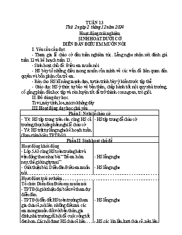 Kế hoạch bài dạy Lớp 4 - Tuần 13 - Năm học 2024-2025 - Lê Thị Thúy Hiền