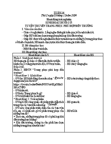 Kế hoạch bài dạy Lớp 4 - Tuần 16 - Năm học 2024-2025 - Cao Xuân Lý
