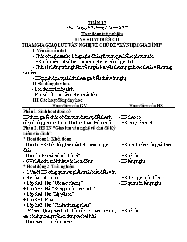 Kế hoạch bài dạy Lớp 4 - Tuần 17 - Năm học 2024-2025 - Lê Thị Thúy Hiền
