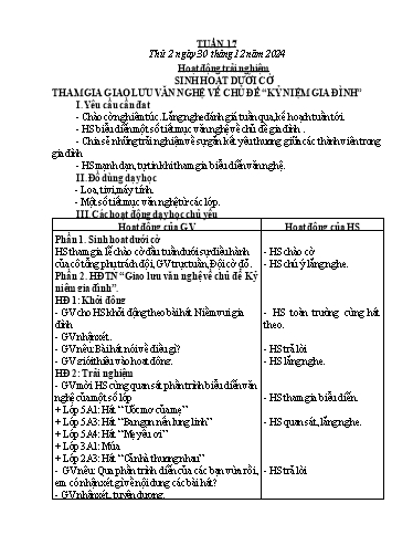 Kế hoạch bài dạy Lớp 4 - Tuần 17 - Năm học 2024-2025 - Nguyễn Thị Nhung