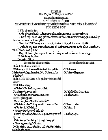 Kế hoạch bài dạy Lớp 4 - Tuần 19 - Năm học 2024-2025 - Lê Thị Thúy Hiền