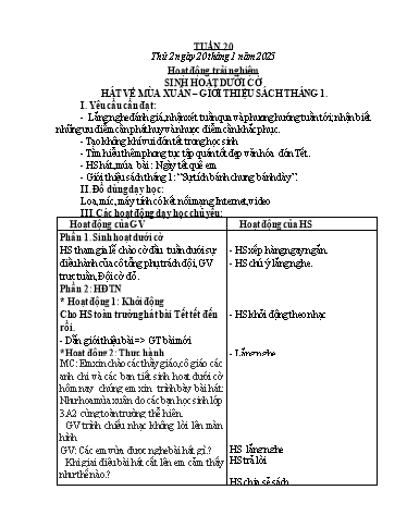 Kế hoạch bài dạy Lớp 4 - Tuần 20 - Năm học 2024-2025 - Cao Xuân Lý