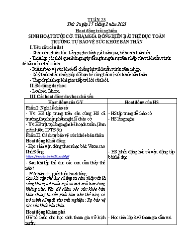 Kế hoạch bài dạy Lớp 4 - Tuần 23 - Năm học 2024-2025 - Lê Thị Thúy Hiền