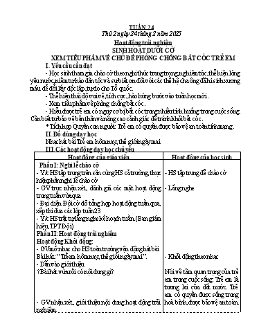 Kế hoạch bài dạy Lớp 4 - Tuần 24 - Năm học 2024-2025 - Nguyễn Thị Nhung